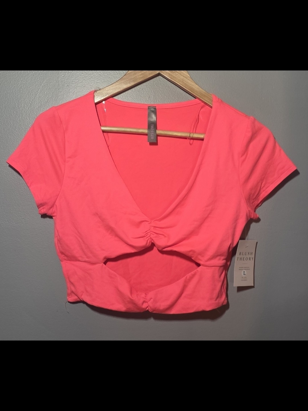 Blush Theory Neon Pink Twist-Front Crop Top